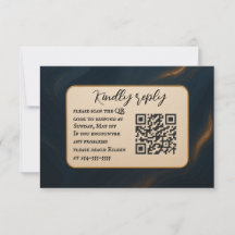Placa RSVP de Casamento de Código QR de Uso Metáli