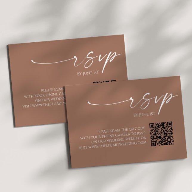 Placa RSVP de Casamento de Código QR do Elegante M (Criador carregado)