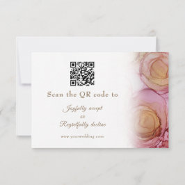 Placa RSVP de Casamento de Código QR Floral de Abs
