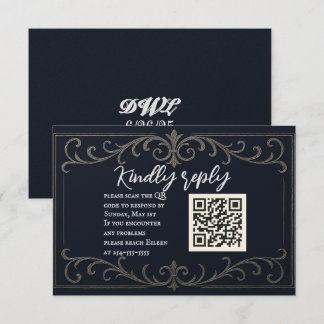 Placa RSVP de Casamento de Código QR Nupcial do ma
