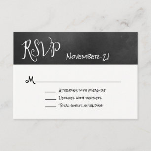Placa RSVP de Casamento de Conselho de Típgrafia C