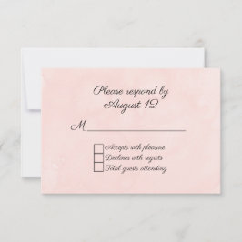Placa RSVP de Casamento de Cores d'Água Blush