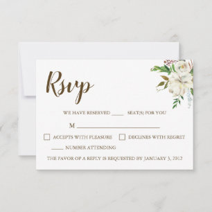 Placa RSVP de Casamento de Elegância Rustica