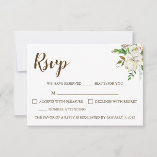 Placa RSVP de Casamento de Elegância Rustica