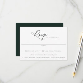 Placa RSVP de Casamento de Escolha de Refeição