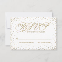Placa RSVP de Casamento de Estrelas Douradas do ri