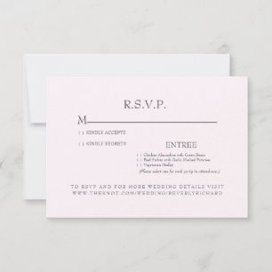 Placa RSVP de Casamento de Eterno Rosa
