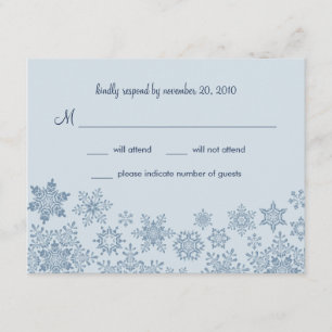 Placa RSVP de Casamento de Flocos de Neve