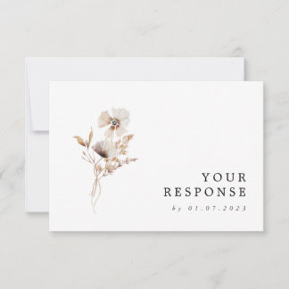Placa RSVP de Casamento de Flor Selvagem Seca Mode