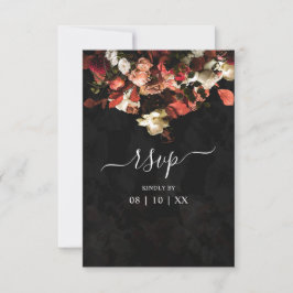 Placa RSVP de Casamento de Flores Russas Elegantes
