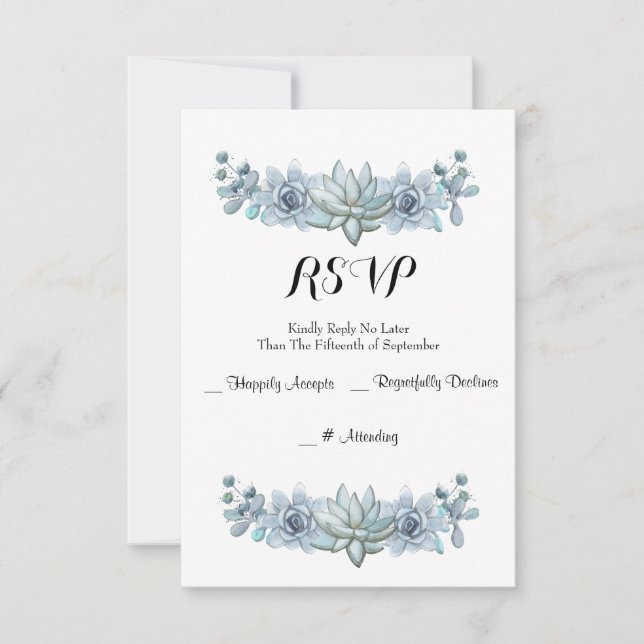 Placa RSVP de Casamento de Fluxo de Aquarelas e Fl (Frente)