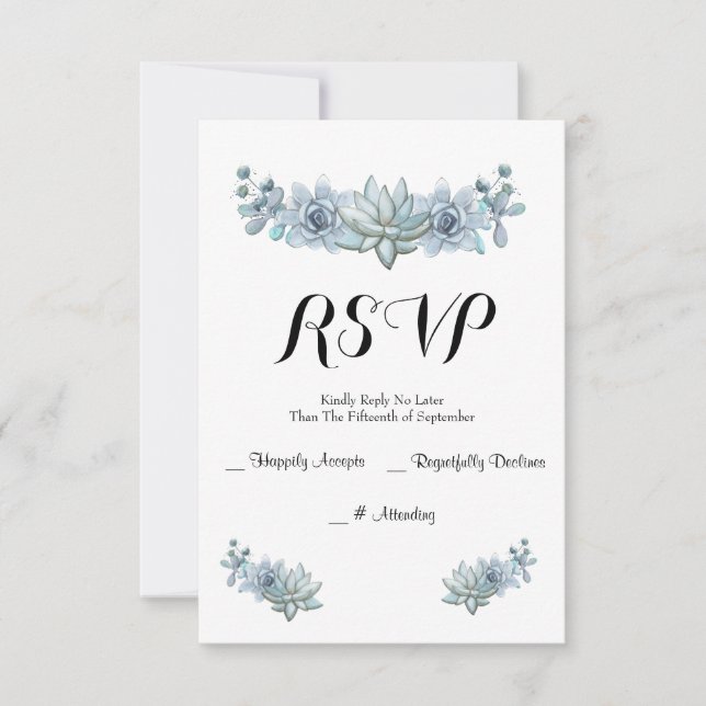 Placa RSVP de Casamento de Fluxo de Aquarelas e Fl (Frente)