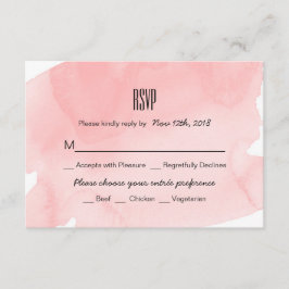 Placa RSVP de Casamento de Lavagem em Água Rosa