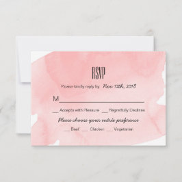 Placa RSVP de Casamento de Lavagem em Água Rosa