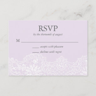 Placa RSVP de Casamento de lavanda