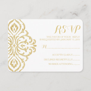 Placa RSVP de Casamento de Legance de Glamor Vinta