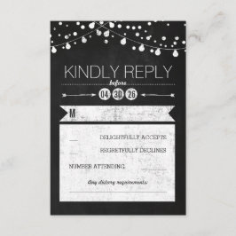 Placa RSVP de Casamento de Luzes Modernas
