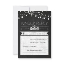 Placa RSVP de Casamento de Luzes Modernas