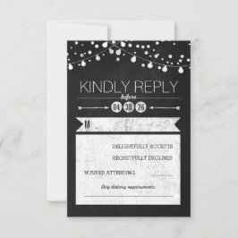 Placa RSVP de Casamento de Luzes Modernas