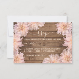 Placa RSVP de Casamento de Madeira Rústica de Flor