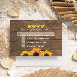 Placa RSVP de Casamento de Madeira Rústica e Giras