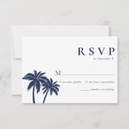Placa RSVP de Casamento de Marinho de Praia Tropic