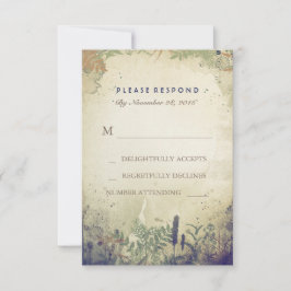 Placa RSVP de Casamento de Marinho Rustic Woodland