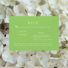 Placa RSVP de Casamento de Monograma do verde limã