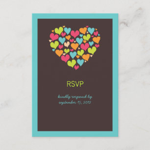 Placa RSVP de Casamento de Muitos Corações