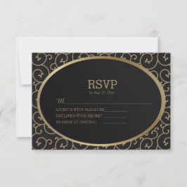 Placa RSVP de Casamento de Nadinhos Negros e Doura