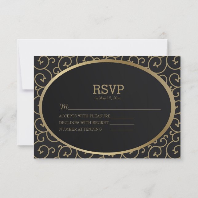 Placa RSVP de Casamento de Nadinhos Negros e Doura (Frente)