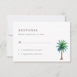 Placa RSVP de Casamento de Palma Tropical