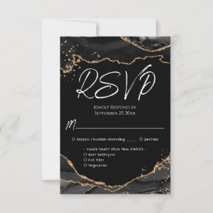 Placa RSVP de Casamento de Pedra de Agitação Doura