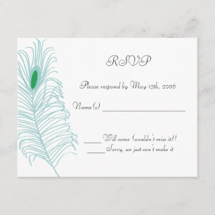 Placa RSVP de Casamento de pena