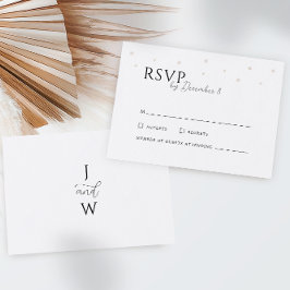 Placa RSVP de Casamento de Pérolas Brancas