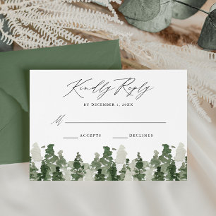 Placa RSVP de Casamento de Pine Rustic Forest