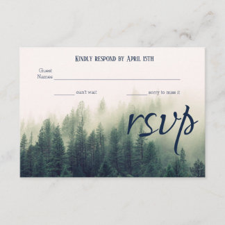 Placa RSVP de Casamento de Pinus da Montanha de in