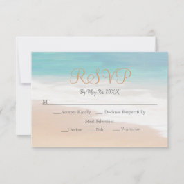 Placa RSVP de Casamento de Praia Sandy Beach Theme