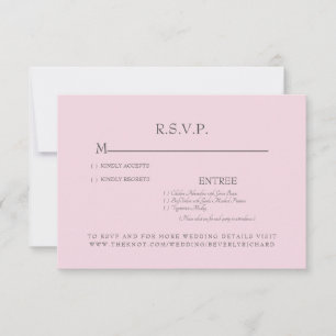 Placa RSVP de Casamento de Rosa de Aquarela Rosa