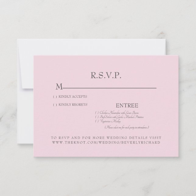 Placa RSVP de Casamento de Rosa de Aquarela Rosa (Frente)