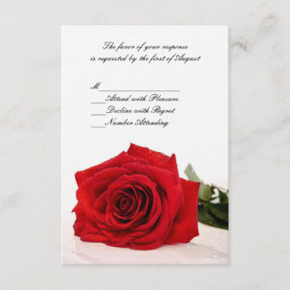 Placa RSVP de Casamento de rosa vermelha