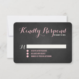 Placa RSVP de Casamento de Script Blush Rustic
