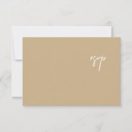 Placa RSVP de Casamento de Script Dourado Elegante
