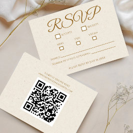 Placa RSVP de Casamento de Script Dourado Elegante