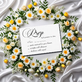 Placa RSVP de Casamento de Script Elegante