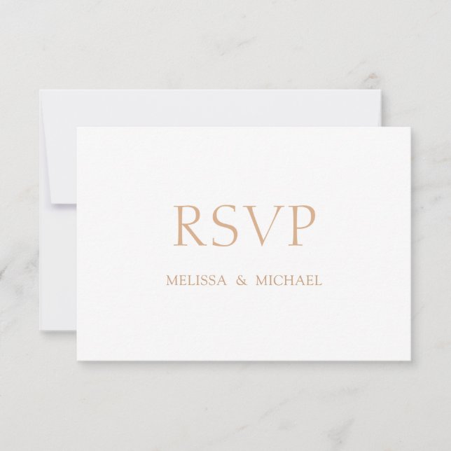 Placa RSVP de Casamento de Script Formal Moderno M (Frente)