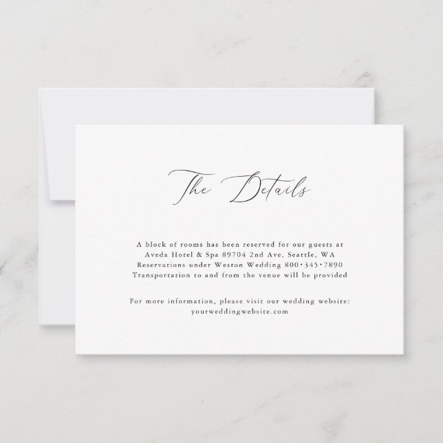 Placa RSVP de Casamento de Script Minimalista Mode (Frente)