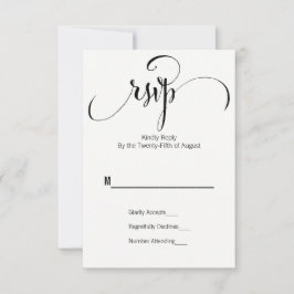 Placa RSVP de Casamento de Script Moderno