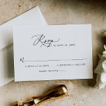 Placa RSVP de Casamento de Script Moderno Minimali<br><div class="desc">Projetado para coordenar com a nossa coleção de casamento da Modern Calliografia,  esta placa RSVP personalizável,  apresenta uma fonte moderna de escrita de caligrafia emparelhada com uma fonte de serif & sans clássica em preto e é perfeita para qualquer estação. Itens correspondentes disponíveis.</div>