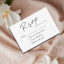 Placa RSVP de Casamento de Script Simples
